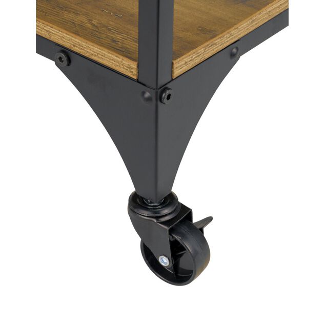 Étagère sur pieds Detroit métal bois noir et marron 80x35xH102,5 cm