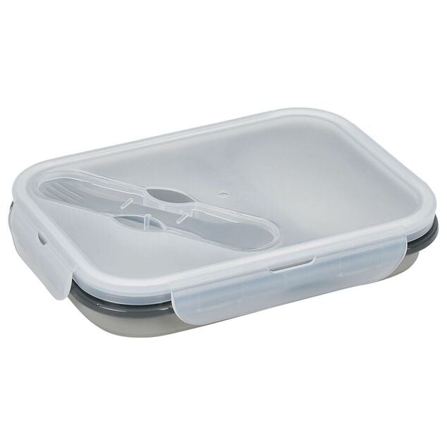 Lunchbox r&eacute;tractable 2 compartiments avec couvercle 3 coloris