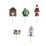 Décorations pour bûche de Noël à piquer thème Casse-Noisette 5 pièces