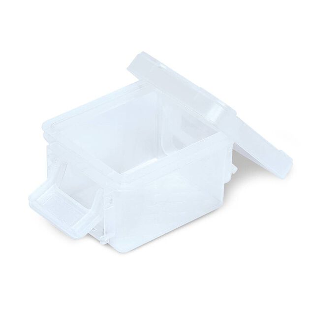 Mini boîte en plastique transparent fermeture clips 0,30L x3