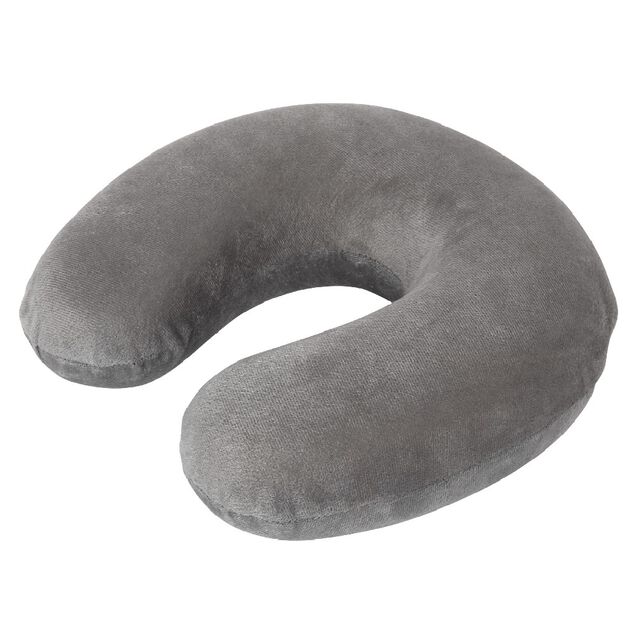 Coussin de voyage tour de cou m&eacute;moire de forme gris