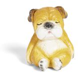 Figurine chiot endormi plastique gris H.6,5cm