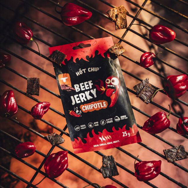 Viande s&eacute;ch&eacute;e boeuf Beef Jerky saveur piment chipotle 25gr