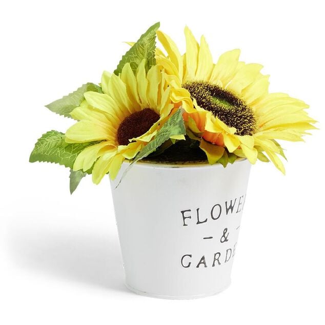 Tournesol artificiel en pot &Oslash;28xH30cm