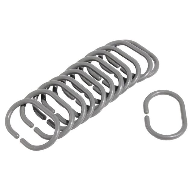 Anneau de douche forme ovale plastique gris x12