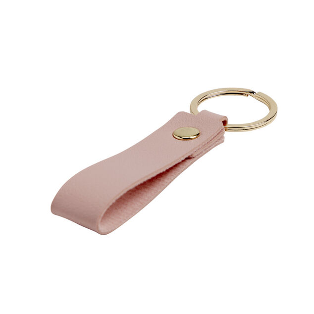 Porte-clé avec lanière simili uni et métal L8cm (3 modèles)