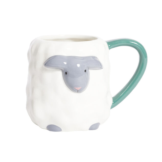 Mug mouton dolomite blanc et gris &Oslash;10xH10cm