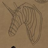 Troph&eacute;e t&ecirc;te de licorne en carton