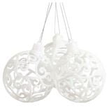 Boule de Noël baroque blanc Ø8cm x3