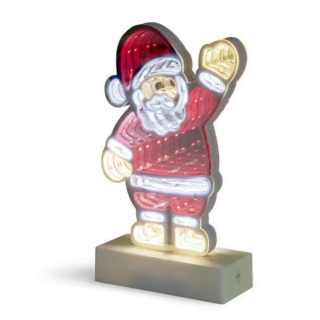P&egrave;re no&euml;l miroir infini lumineux 117LED H23,5cm