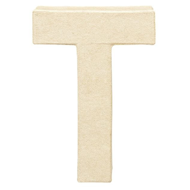 Lettre T &agrave; d&eacute;corer en papier mach&eacute;
