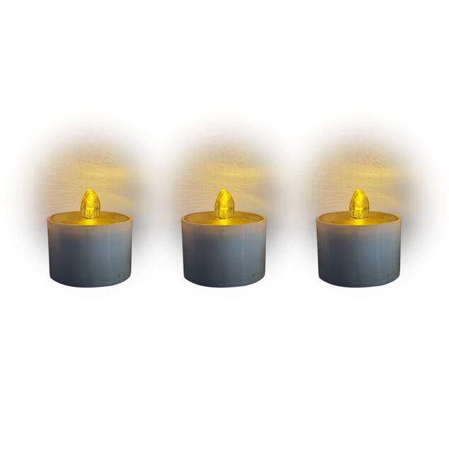 Bougie chauffe-plat solaire x3 blanche &Oslash;5,5xH7,5cm