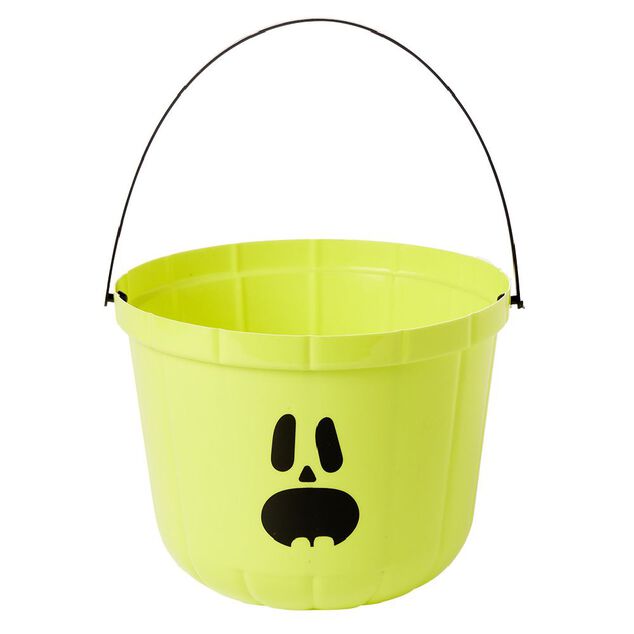 Seau &agrave; bonbons Halloween imprim&eacute; citrouille (plusieurs mod&egrave;les)