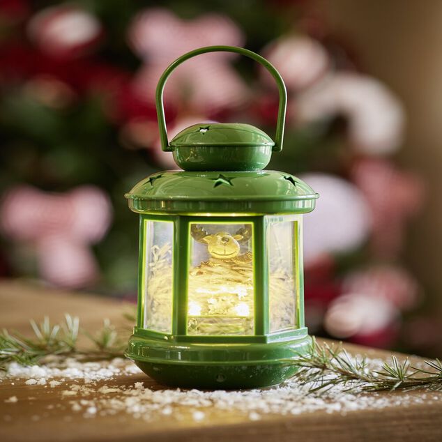 Lanterne de Noël lumineuse avec personnage à poser H17,5cm (2 modèles)