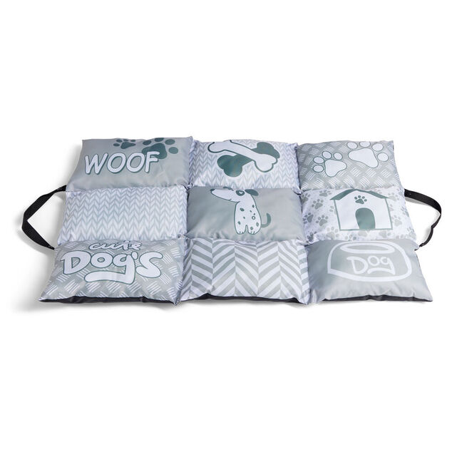 Couchage nomad chien gris et blanc 92x62xH8cm