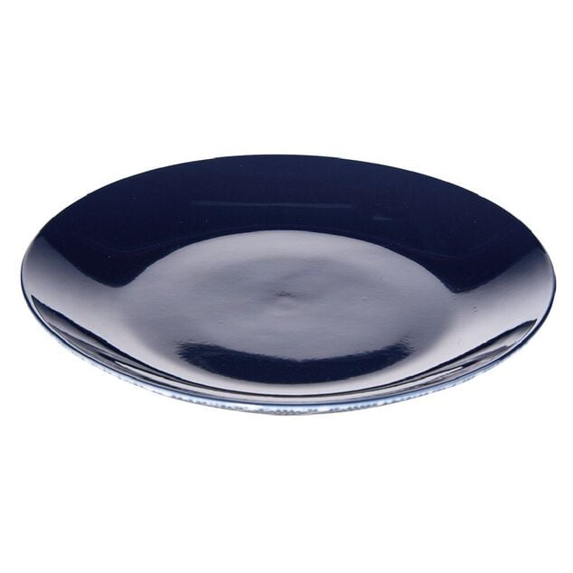 Assiette à dessert motif feuillage bleu et blanc Ø20.5cm