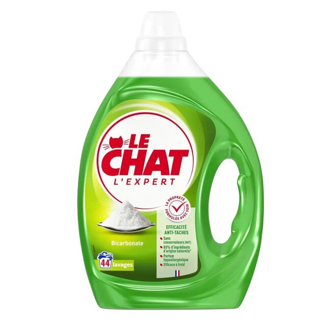 Lessive liquide Le Chat L'Expert bicarbonate 44 lavages 1,9L