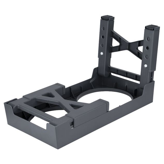 Gamelle double 4 positions inox gris et support plastique noir L42.5cm