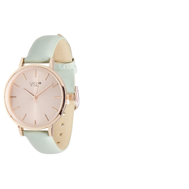 Ensemble montre et bracelet femme rose gold et vert pastel
