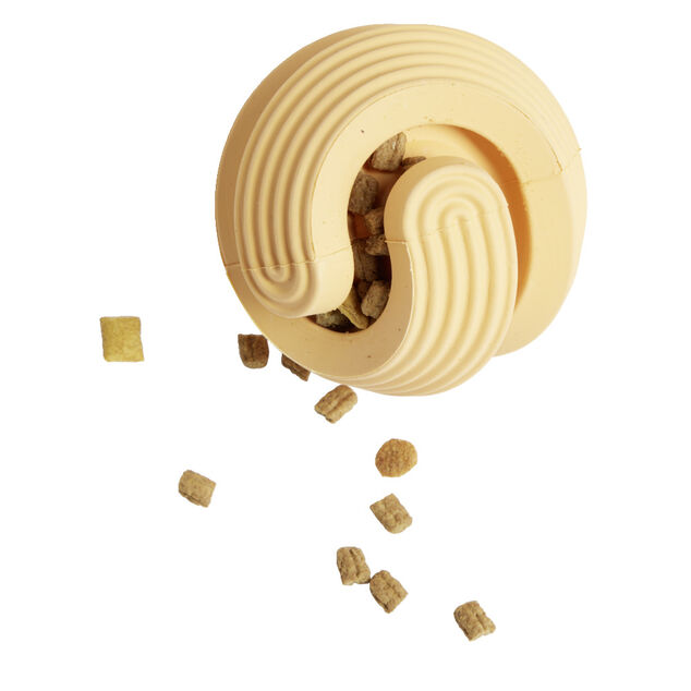 Balle distributeur friandise chien caoutchouc &Oslash;8,5cm