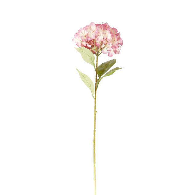 Fleur artificielle 1 tige hortensia rose H82cm