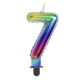 Bougie anniversaire chiffre 7 iridescent
