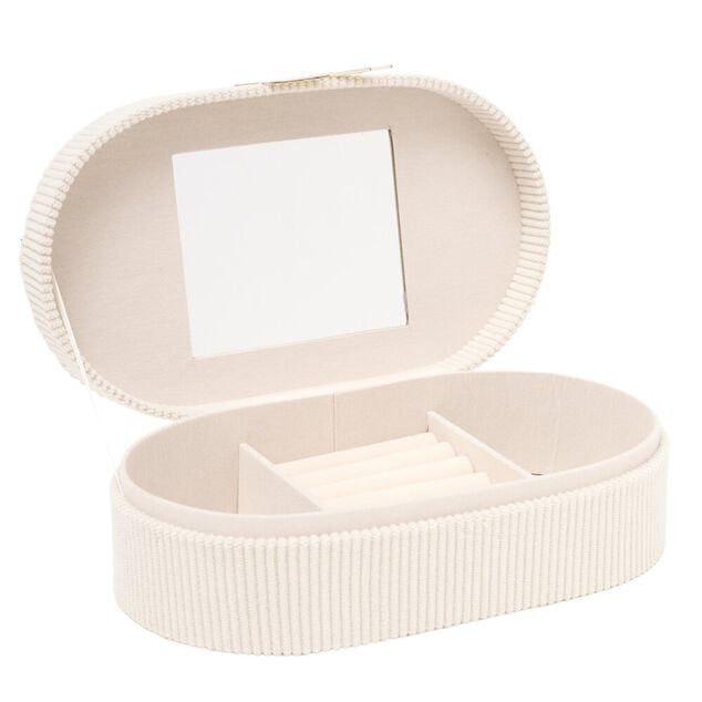 Bo&icirc;te &agrave; bijoux ovale velours fermoir m&eacute;tal dor&eacute;  hirondelle 22x13xH6,5cm (2 mod&egrave;les)
