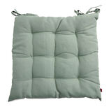 Coussin de chaise carr&eacute; &agrave; nouettes polyester vert 38x38cm