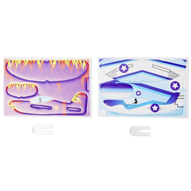 Mini avion &agrave; construire x2 en papier 7x10cm