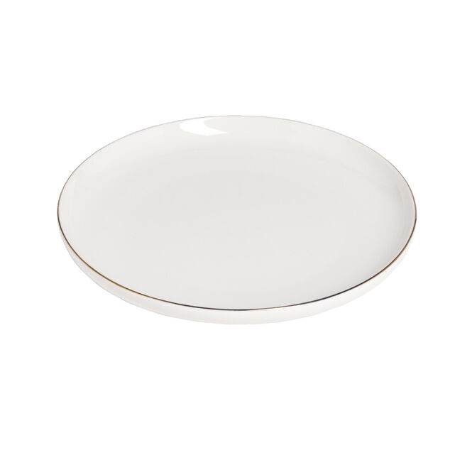 Assiette &agrave; dessert ronde Oslo blanche bord dor&eacute; &Oslash;19cm