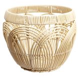 Corbeille ronde imitation rotin