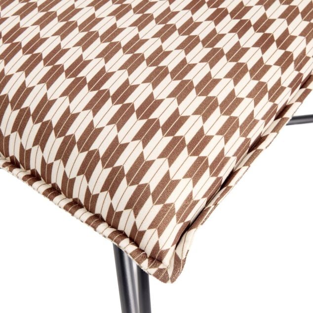Fauteuil relax Joseph pied m&eacute;tal noir et tissu marron et noir 75x65xH78cm