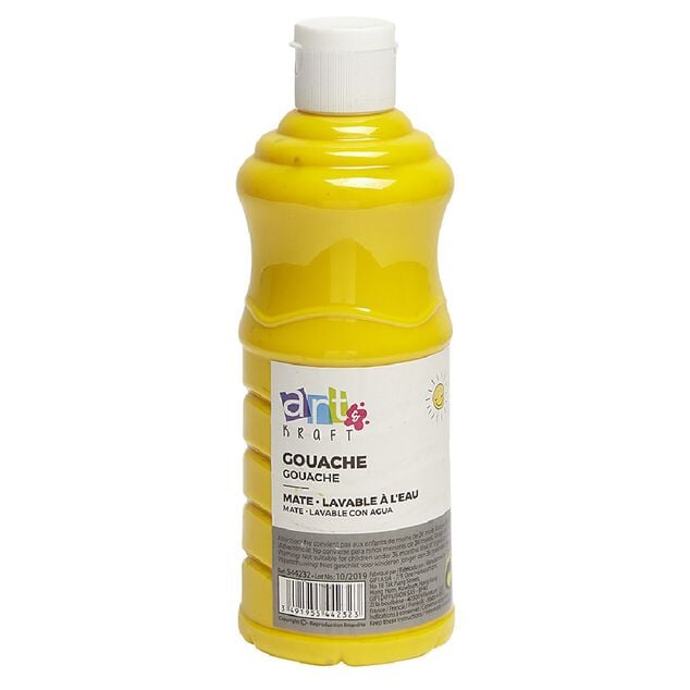 Tube de peinture gouache jaune 500 ml
