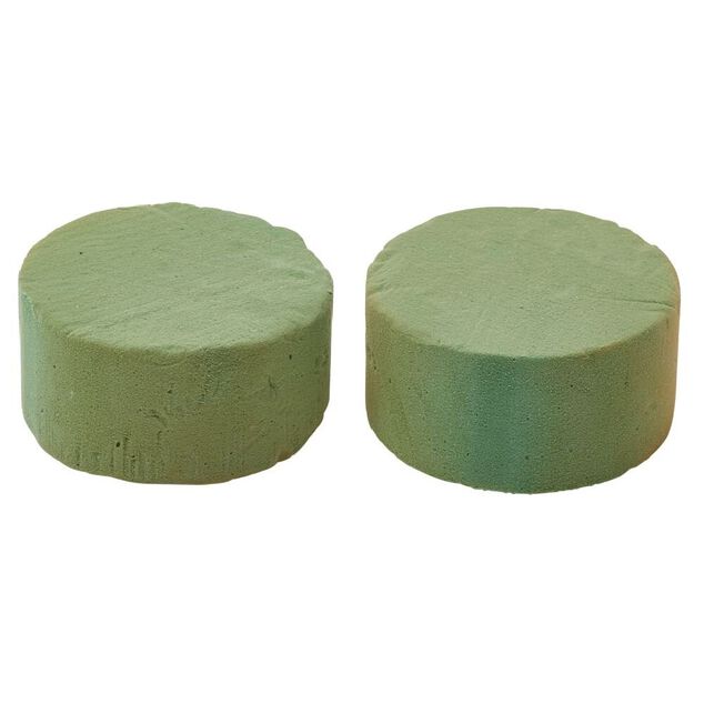 Bloc mousse florale &Oslash;8xH4cm vert  x2