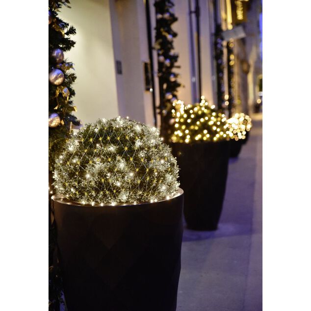 Filet lumineux 100LED blanc chaud 120x120cm