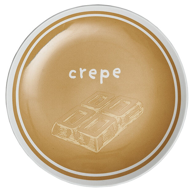 Lot de 4 assiettes à dessert porcelaine design crêpes