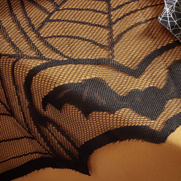 Nappe Halloween toile d'araign&eacute;e noir 132x178cm