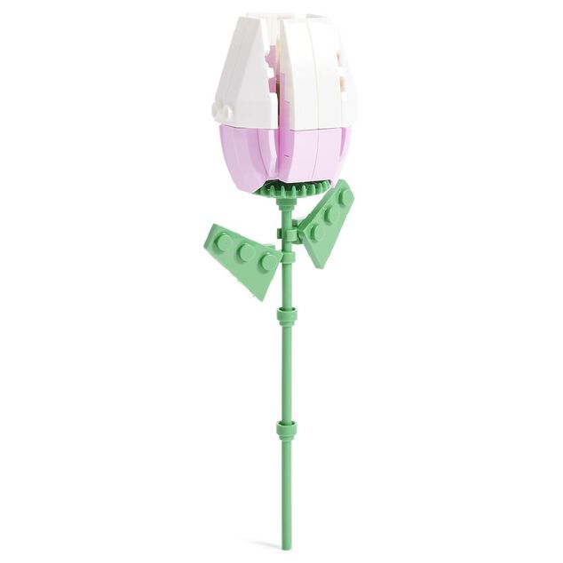 Tulipe fleur &agrave; construire H16cm 70 pi&egrave;ces - 4 mod&egrave;les