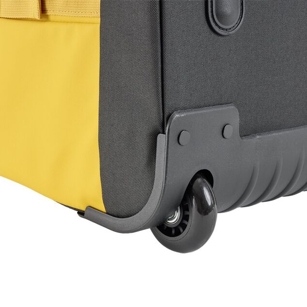 Valise souple 55L taille moyenne 2 roues textile jaune 36,5x24xH66cm