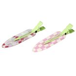 Pince à cheveux x2 clip fantaisie en métal et plastique 2x6cm (3 modèles)