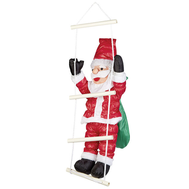 Père Noël gonflable grimpeur sur échelle