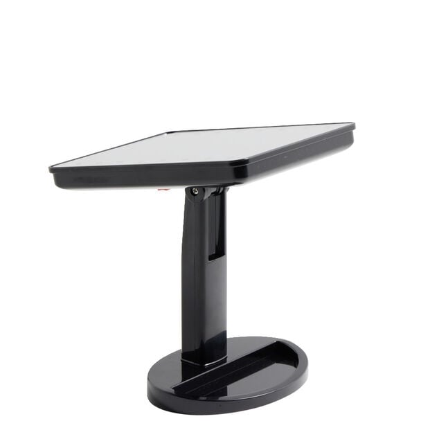 Miroir de maquillage &agrave; poser LED lumineux gris 17x12xH28,5cm