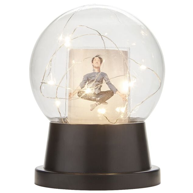 Cadre photo forme boule avec LED &Oslash;10xH14cm (3 mod&egrave;les)