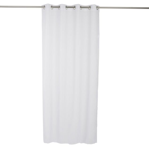 Voilage polyester 140x240cm broderie florale blanc