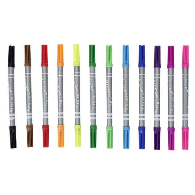 Lot de 12 feutres double pointe