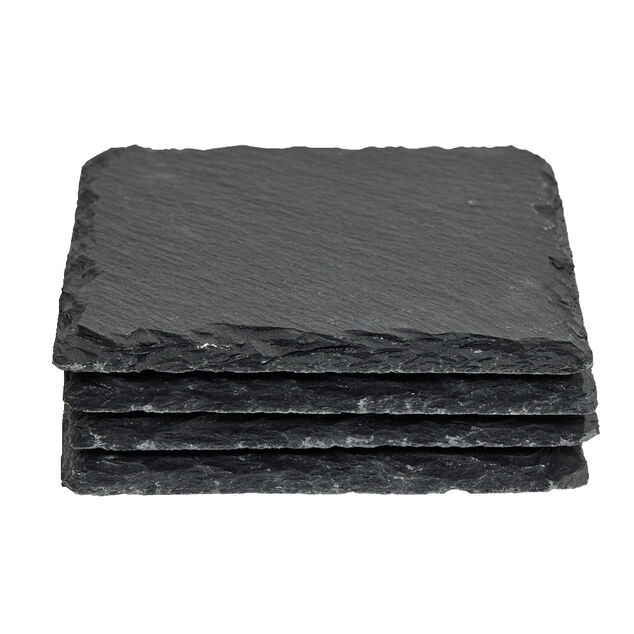 Dessous de verre carr&eacute; en ardoise 10x10cm