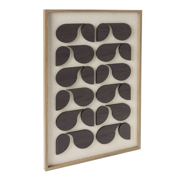 Tableau en bois motif contemporain 3D noir 50x70cm