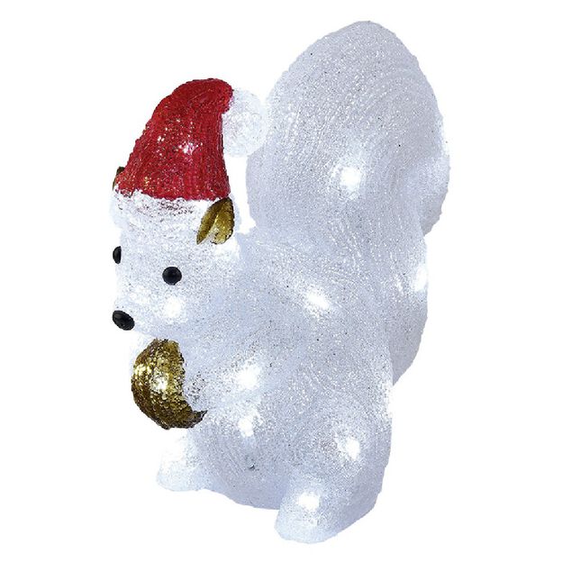 Écureuil de Noël lumineux 30LED Blanc froid