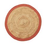 Tapis rond jute naturel contour terracotta &Oslash;90cm