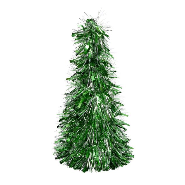 Sapin de Noël mini à poser aspect guirlande scintillante Ø18xH33cm (4 modèles)